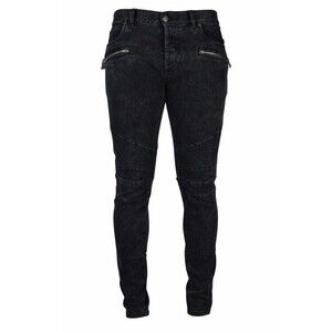 Balmain Black Washed Denim Skinny Jeans - NWT